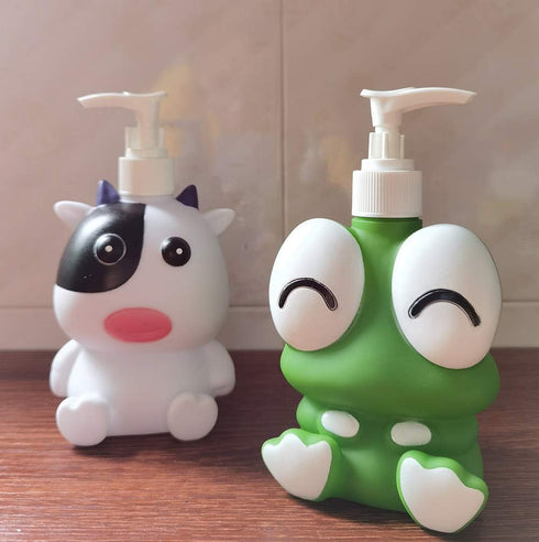 Frog Cow Cute Cartoon Animal Hand Soap Pump Lotion, Hand Soap, Shampoo, Shower Gel Dispenser, Suitable for Bathrooms, Kitchen Countertops, Bathroo...
