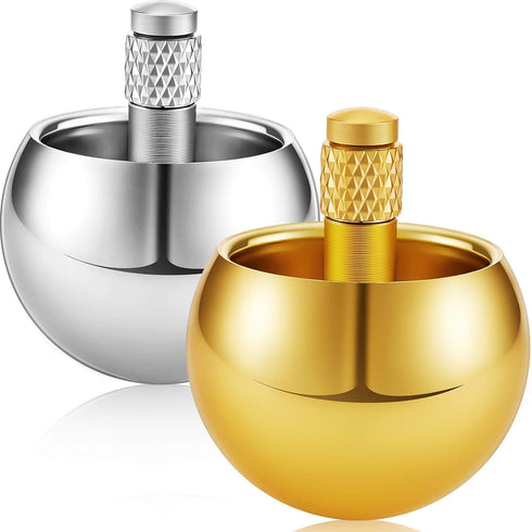 2 Pieces Metal Spinning Top Metal Flip Over Top Kids Aluminum Top Spinner Top Physics Toy Gyroscope Stainless Steel Top Educational Toys for Girls...