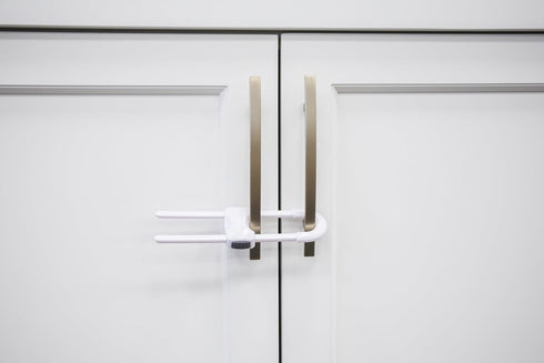 Regalo Home Safety Sliding Locks, Award Winning Brand, Cabinet Handle Lock, Baby Proofing Lock, Child Safety Cabinet Latch, White...