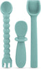 Ryan & Rose Ultimate Utensil Set of 3 Silicone Baby Spoons Silicone baby feeding set for baby led weaning, baby spoons self feeding 6 months, baby...