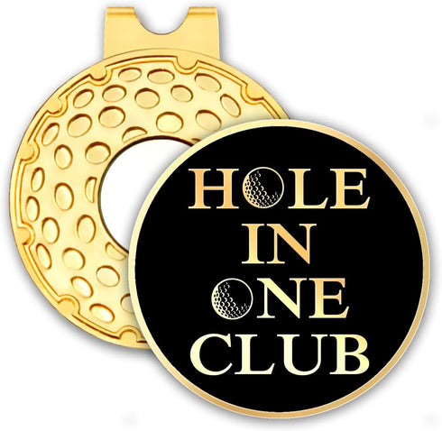 Hole in One Club Black Gold Golf Ball Marker with Hat Clip, Funny Golf Accessories for Men Women, Christmas Father's Day Birthday Gifts for Golf F...