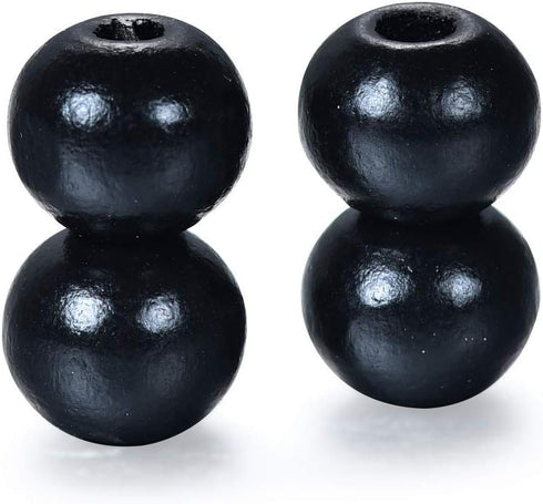 450pcs 8mm Black Wood Beads Round Ball Wooden Spacer Beads for Bead Crafts Making (2mm Hole)...