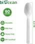 100% Compostable Spoons 60 Count Disposable Soup Spoons Heavy Duty Utensils Disposable Silverware Eco Friendly Flatware for Party Camping Picnics ...