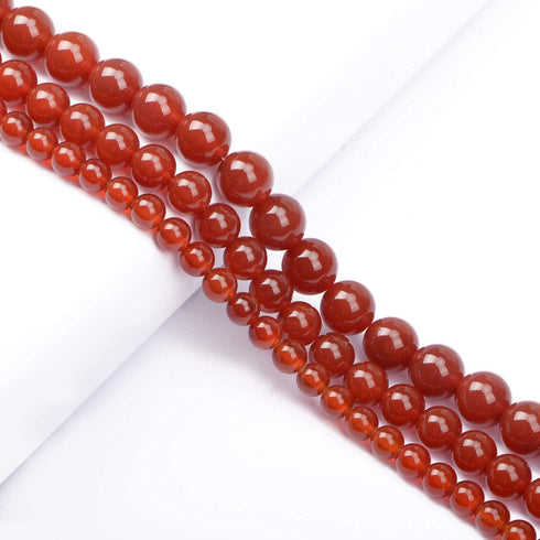 AD Beads Natural Gemstone Round Loose Beads 15" for Bracelet Necklace Earrings Jwelery Making Crafts DIY (8mm, Red Agate)...