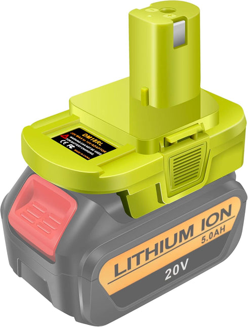 DM18RL Battery Adapter for Dewalt to Ryobi Battery Adapter, Convert Dewalt 20V Llithium Battery to Ryobi 18V P107 P108 Battery with 5V 2.1A MAX US...