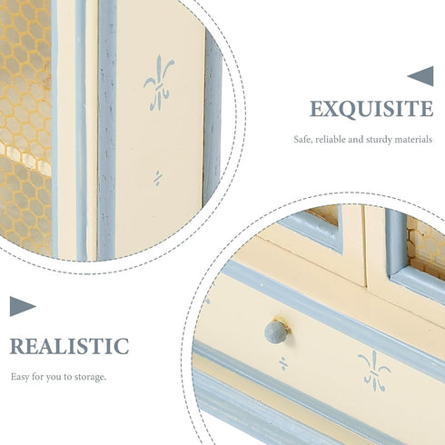 NUOBESTY Furniture 1pc 1:12 Scale Miniature Bookshelf Miniature Display Cabinet Wooden Shelf Cabinet Doll House Furniture...