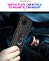 Androgate Cellular Phone Case for Samsung Galaxy A42 5G, Heavy Duty Protection with Metal Ring Holder Kickstand, Black...