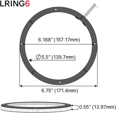 DS18 LRING6 LED Speaker Ring Waterproof 6.5-Inch - Millions of Colors with RGB Module, One Color Without...