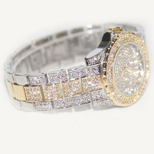 Smalody Round Luxury Women Watch Crystal Rhinestone Diamond Watches Stainless Steel Wristwatch Iced Out Watch with Japan Quartz Movement for Women...