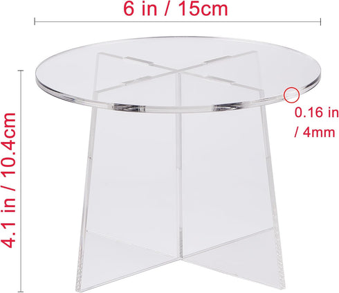 6 inches Mini Plant Stand Indoor, Acrylic Planter Stand for Indoor Plants, Desktop Round Plant Holder Shelf for Flower Pots Table Display Rack for...
