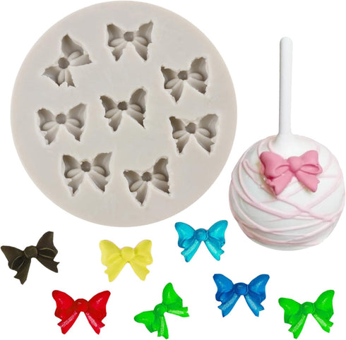 Mini Bow Silicone Fondant Molds Bowknot Fondant Chocolate Candy Molds For Cake Decorating Cupcake Topper Gum Paste Polymer Clay...