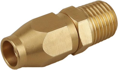 Brass Pneumatic Fitting For 1/4-Inch ID Hose x 1/4-Inch NPT Rigid, Solid Brass Reusable Air Hose Splicer 4PCS...