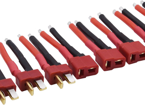 Blomiky 5 Pairs Female and Male 14AWG Silicon Wire Extention Deans T Plug Connector for RC Cars Drone Lithium Battery T Plug 5...
