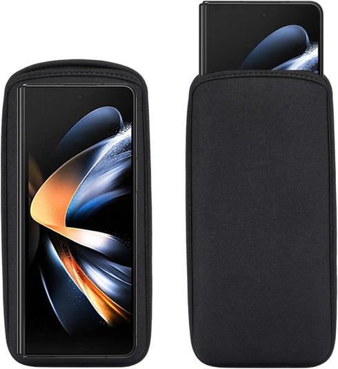 [2 Pack Phone Sleeve for Samsung Galaxy Z Fold 5 / Z Fold 4, Neoprene Waterproof Shock Absorbing Pouch Case for Z Fold 3 - Black...