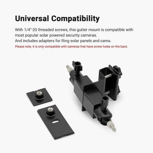 Holicfun 2-in-1 Security Camera and Solar Panel Gutter Mount for Ring, Eufy, Arlo, Wyze Solar Panels and Cams - White...