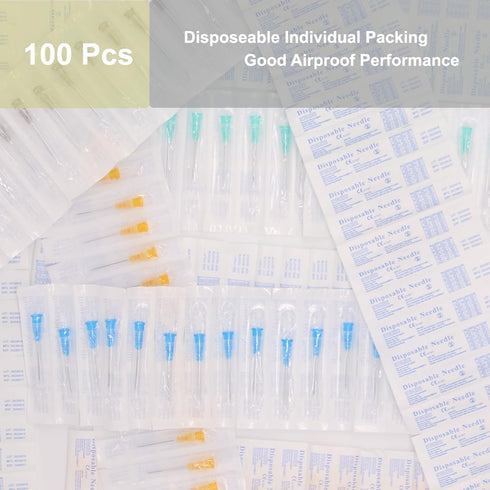18 Gauge 1.5 Inch Needle,100 PCS Luer Lock Industrial Dispensing Accessories Needles,Individually Wrapped...
