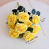 Jasion Artificial Roses Flowers 10 Heads Arrangement Silk Bouquet Glorious Meanings for Home Office Parties and Wedding Decoration (Yellow)...