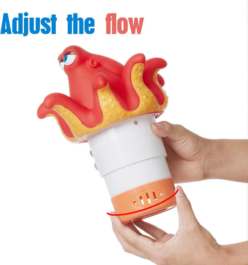 XY-WQ Chlorine Floater, Floating Pool Chlorine Dispenser (Octopus), Fits 1 and 3 Inch Tablets for Large and Small Pools, Hot Tub, Spa...