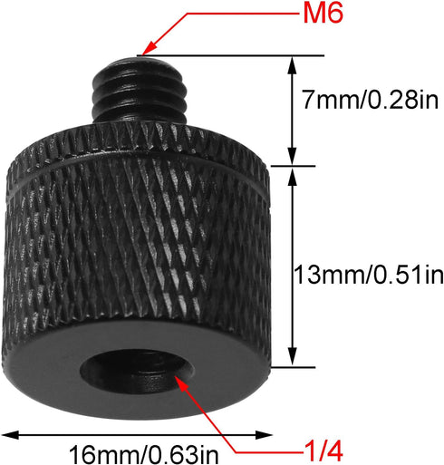 2PCS Gimbal Camera Tripod Conversion Screw 1/4 Female to M6 Male Tripod Mount Thread Adapter Used for Connecting SLR Configurations Monopods Ball ...