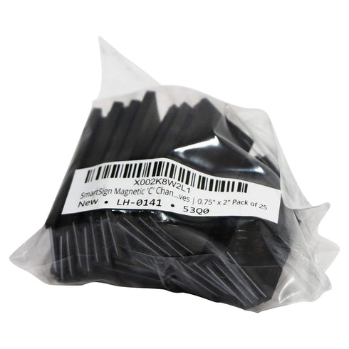 SmartSign Magnetic 'C' Channel Label Holders for Metal Racks and Shelves | 0.75" x 2" Pack of 25...