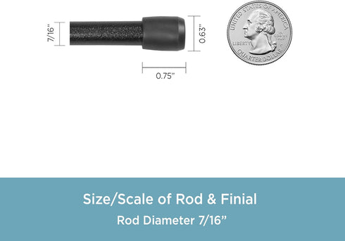 Kenney KN631/5 Strafford Spring Tension Rod, 28 inches to 48 inches, Black...