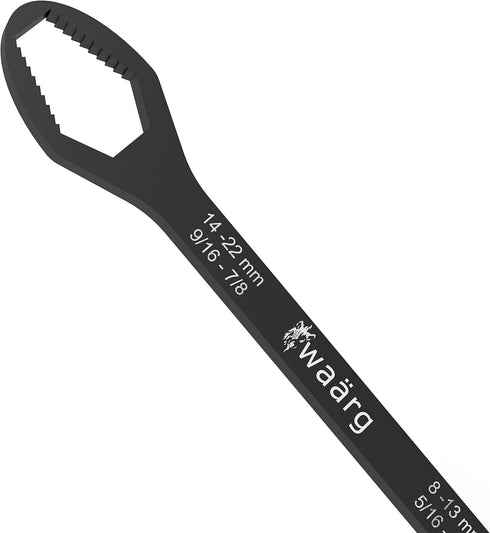 WAÄRG - Universal Wrench - 9/16 to 1/2 in (8 to 22 mm) 10.5 in (26.5 cm) - Black Oxide...