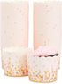 50 Pack Pink and Gold Polka Dot Cupcake Liners Wrappers, Muffin Paper Baking Cup for Wedding & Birthday...