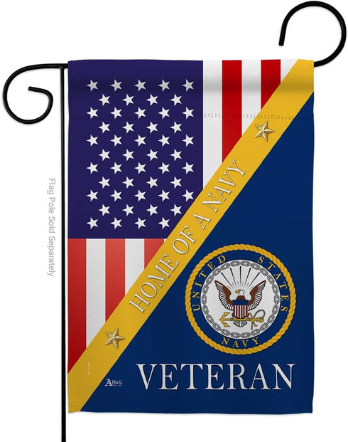 Navy Home of Garden Flag Armed Forces USN Seabee United State American Military Veteran Retire Official Small Decorative Gift Yard House Banner Do...