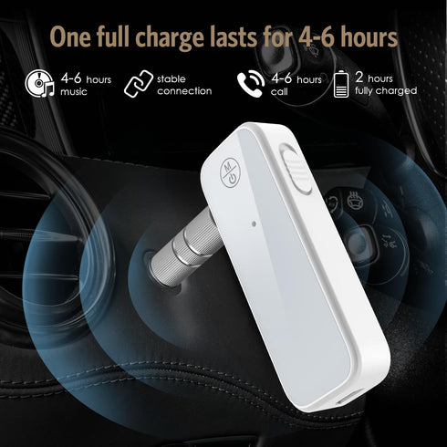 JXTZ Bluetooth Aux Adapter for Car, 2 in 1 Wireless Bluetooth Transmitter Receiver for Hands-Free Call, Noise Cancelling 3.5mm AUX Bluetooth 5.0 R...