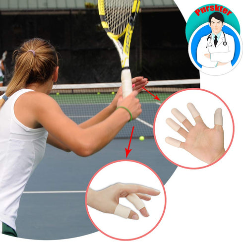 Gel Finger Cots, Finger Protector Support(14 PCS) NEW MATERIAL Finger Sleeves Great for Trigger Finger, Hand Eczema, Finger Cracking, Finger Arthr...