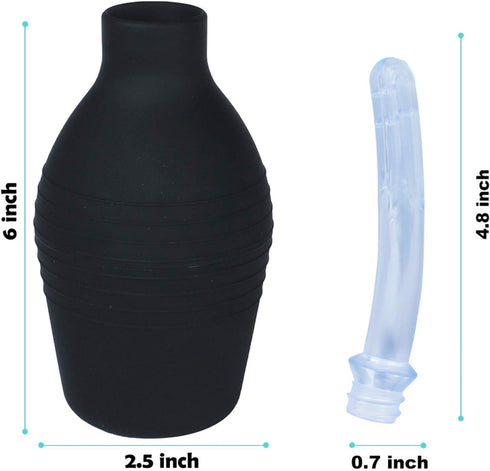 Anal Douche Enema Bulb Vaginal Douche Enema Cleaner for Women’s or Man’s Health (500ml Black and Transparent)...