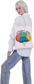Quilter Tote Bag Funny Quilter Gifts for Quilting Lovers Supplies Bag Quilt Lovers Gift Shopping Bag A Quilter's Brain...