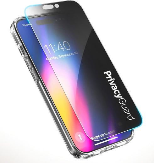ENCASED Privacy Case, Designed for iPhone 15 Pro (2023) Slim-fit Clear Case with Anti-Spy Screen Protector, 9H Tempered Glass (Compatible with Mag...