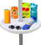 AMMSUN 13" Beach Umbrella Table Tray for Beach, Patio, Garden, Swimming Pool with Cup Holders, Snack Compartments White...