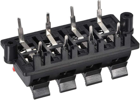 uxcell 2 Row 8 Way Spring Speaker Terminal Clip Push Release Connector Audio Cable Terminals Strip Block Black Red WP8-03 1Pcs...