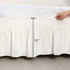 PiccoCasa Brushed Polyester Bed Skirt Wrap Around Three Fabric Sides Elastic Dust Ruffle, Easy Fit Wrinkle - with 15 Inch Drop Beige Full...