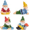 Juvale 4 Pieces Mini Garden Gnomes, Outdoor Fairy Miniature Statue Accessories Set, Decorations in Funny Poses, Yard Ornaments for Yoga Gifts, Gar...