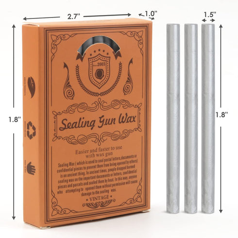 Wax Seal Sticks, Wasole 40pcs Silver Glue Gun Wax Sealing Sticks Beads Great for Wax Sealing Stamp, Wedding Invitations, Letter Envelopes (Silver)...