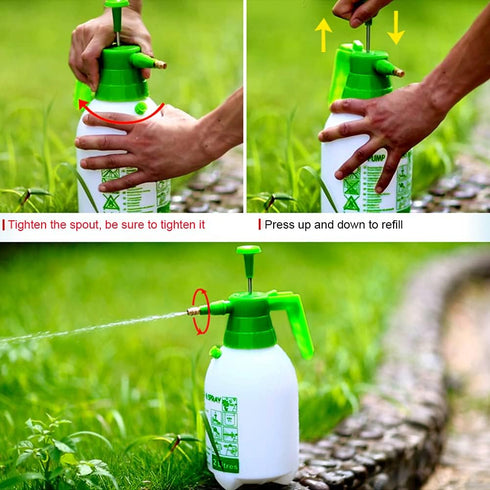 JoyTube Garden Pump Sprayer 68 oz/0.5 Gallon Hand Held Pressure Bottle Brass Adjustable Nozzle Large Capacity Water Weed Flower Plant Mister Lawn ...