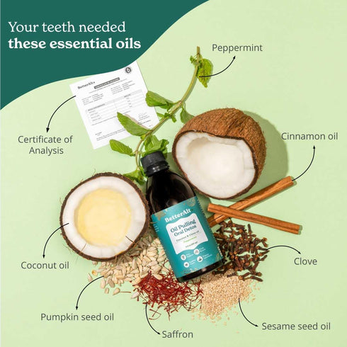 Oil Pulling Made with Natural Ingredients for Oral Care and Teeth whitening (237 ml) - Oil Pulling for Teeth and Gums with Goodness of Coconut & C...