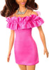 Barbie Fashionistas Doll #217 with Brown Wavy Hair Half-Up Half-Down & Pink Dress, 65th Anniversary Collectible Fashion Doll...