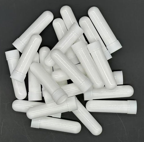 24PCS Essential Oil Aromatherapy Blank Nasal Inhaler Tubes ((Includes 24 inhalers+24 unscented Wicks+2 Plastic Droppers+1 Plastic Tweezers) Empty ...