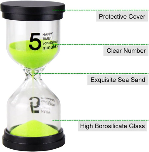 EMDMAK Sand Timer Colorful Hourglass Sandglass Timer 1 min/3 mins/5 mins/10 mins/15 mins/30 mins Sand Clock Timer for Games Classroom Home Office(...