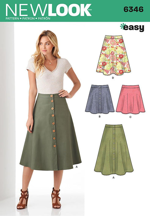 Simplicity New Look Patterns UN6346A Misses' Easy Skirts, A (8-10-12-14-16-18-20)...