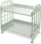 UnnFiko 2-Layers Table Shelf Organizer, Adjustable Plastic Storage Rack Shelf Square Basket Desk Stand Table Storage Organizer Shelves (Green)...