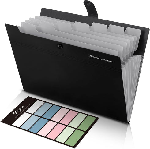 SKYDUE 8 Pockets Expanding File Folders, Accordion Folders, Portable Paper Bill Receipt Organizer, Letter Size, Home College School Office Supplie...