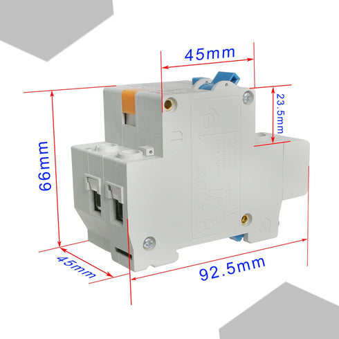 Aopin 1 Poles 63A 230V Miniature Circuit Breaker Low-Voltage DZ47-63 DIN Rail Mount, Residual Current Circuit Breaker Leakage Overload Short Circu...