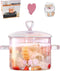 1.5L/51oz/6cups, Pink Glass Pots for Cooking on Stove, Glass Pot, Glass Pots for Cooking, Glass Cooking Pot, Glass Saucepan, Heat Resistant, Simme...