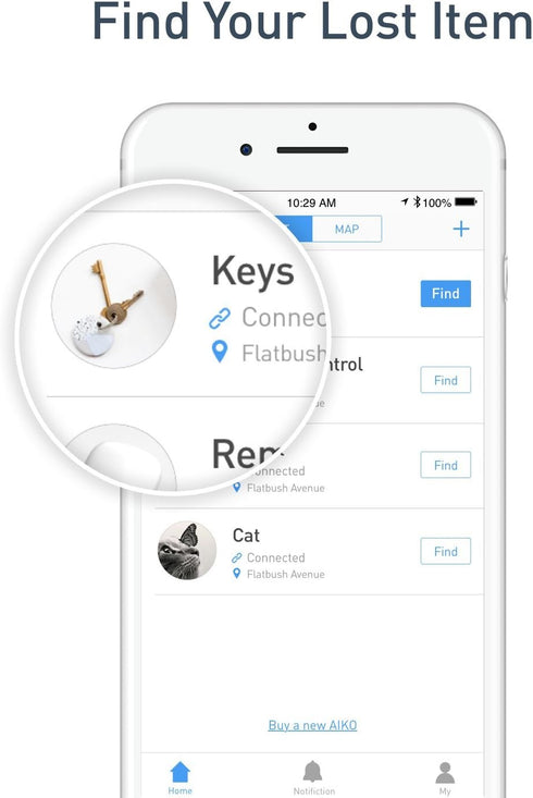 nonda Aiko Finder, Easy to Use iOS App, Rechargeable and Longer Battery Life. Bluetooth Key Finder, Phone Finder, Wallet Finder, Louder Beep, Smar...