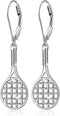 925 Sterling Silver Tennis Racket Sport Drop Dangle Earrings Gifts for Women Tennis lover...